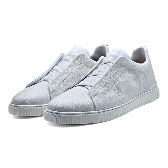 Zegna Triple Stitch Sneakers - Leather - White 12.5US $1150 - Picture 2 of 8